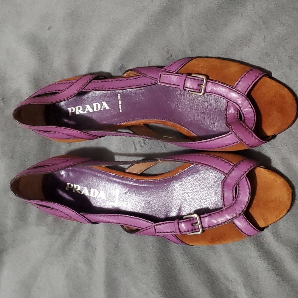 Prada Open Toe Cutout Sandals 37